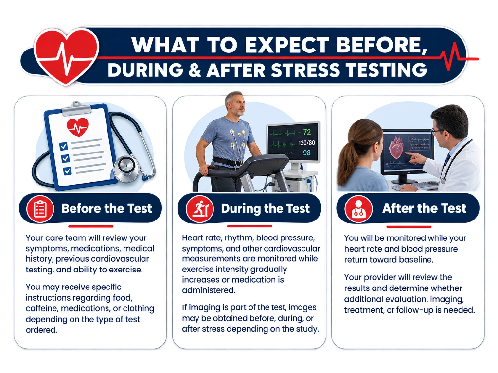 What to expect before, during, and after cardiac stress testing
